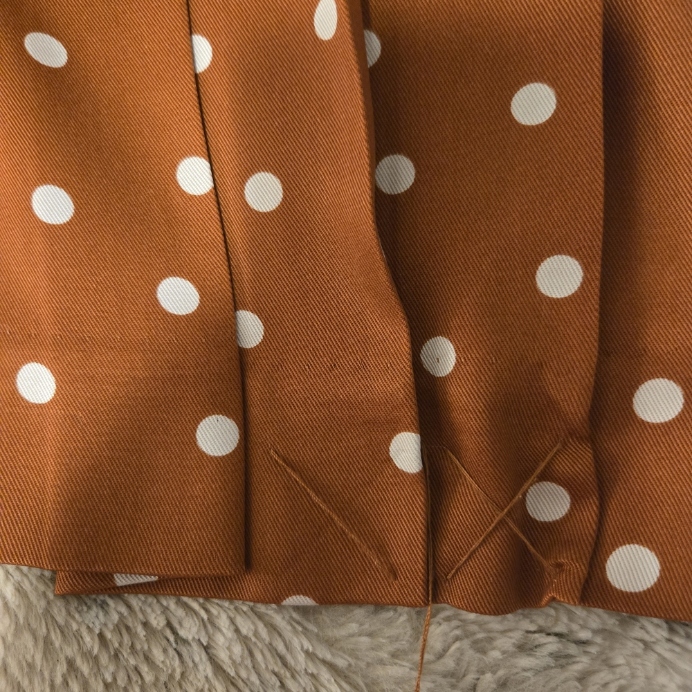 Anthropologie - Maeve Isobel Wide Leg Pleated Apollo Dot Pants - Rust/Brown - Picture 11 of 11